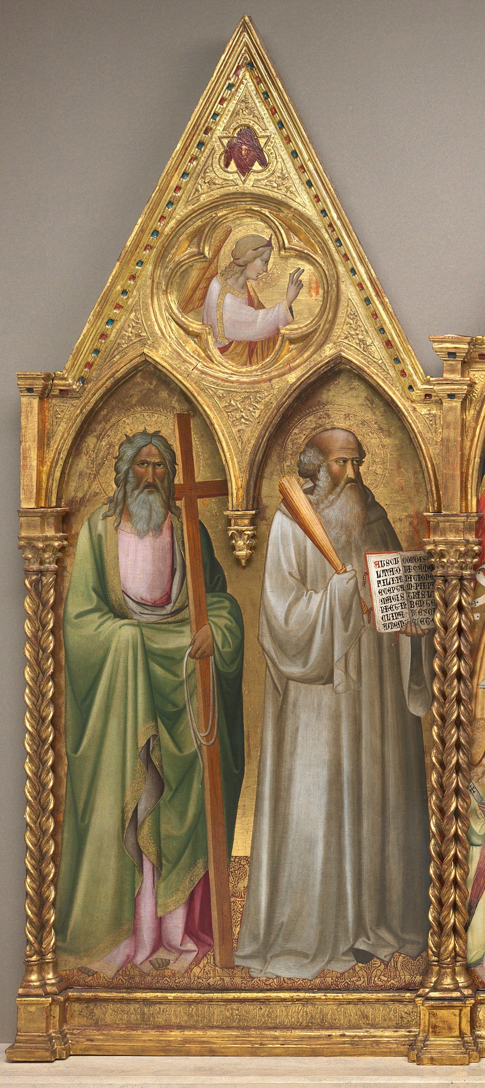 Saint André et Saint Benoît avec l'archange Gabriel [panneau de gauche] - Agnolo Gaddi image 1 copie de tableau peinte à la main