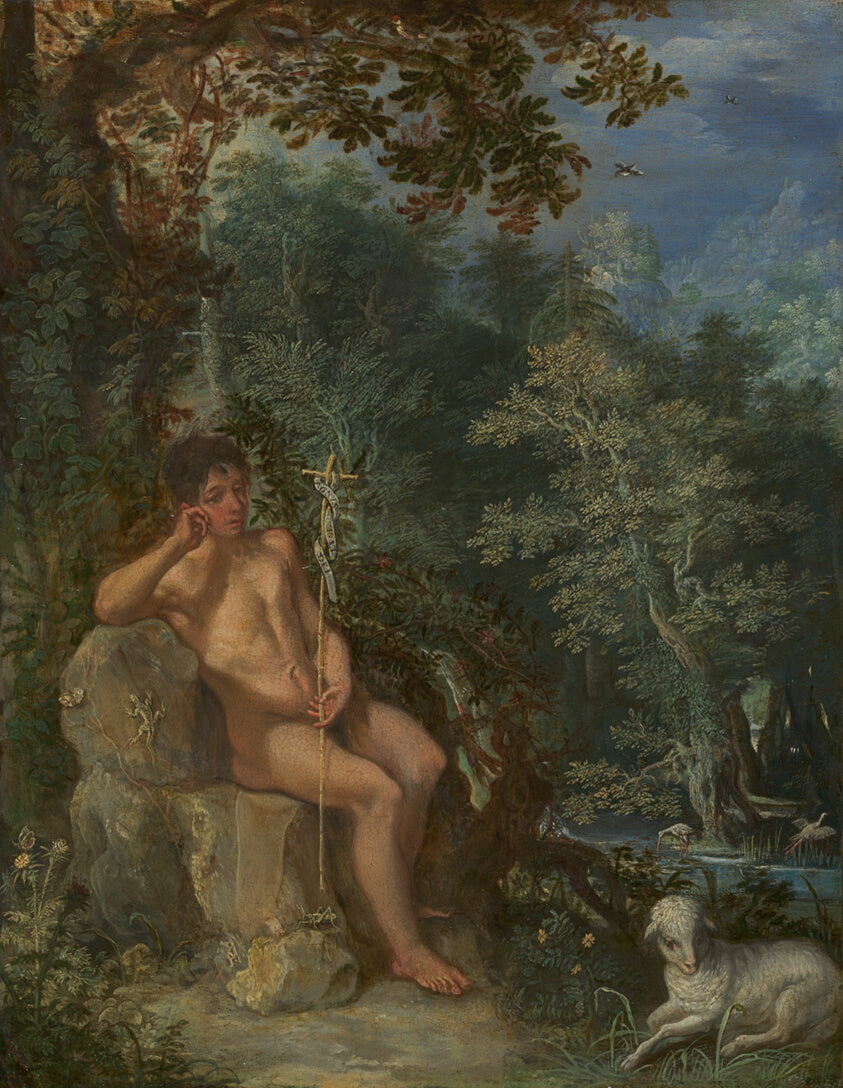 Saint Jean-Baptiste dans le désert (Chicago), Adam Elsheimer — reproduction de peinture à l’huile