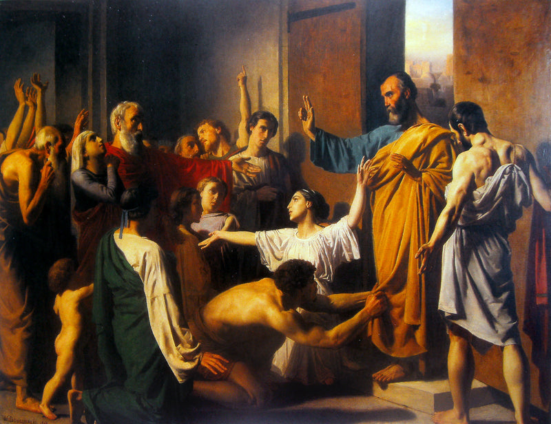Saint Pierre chez Marie après sa délivrance de prison - Bouguereau