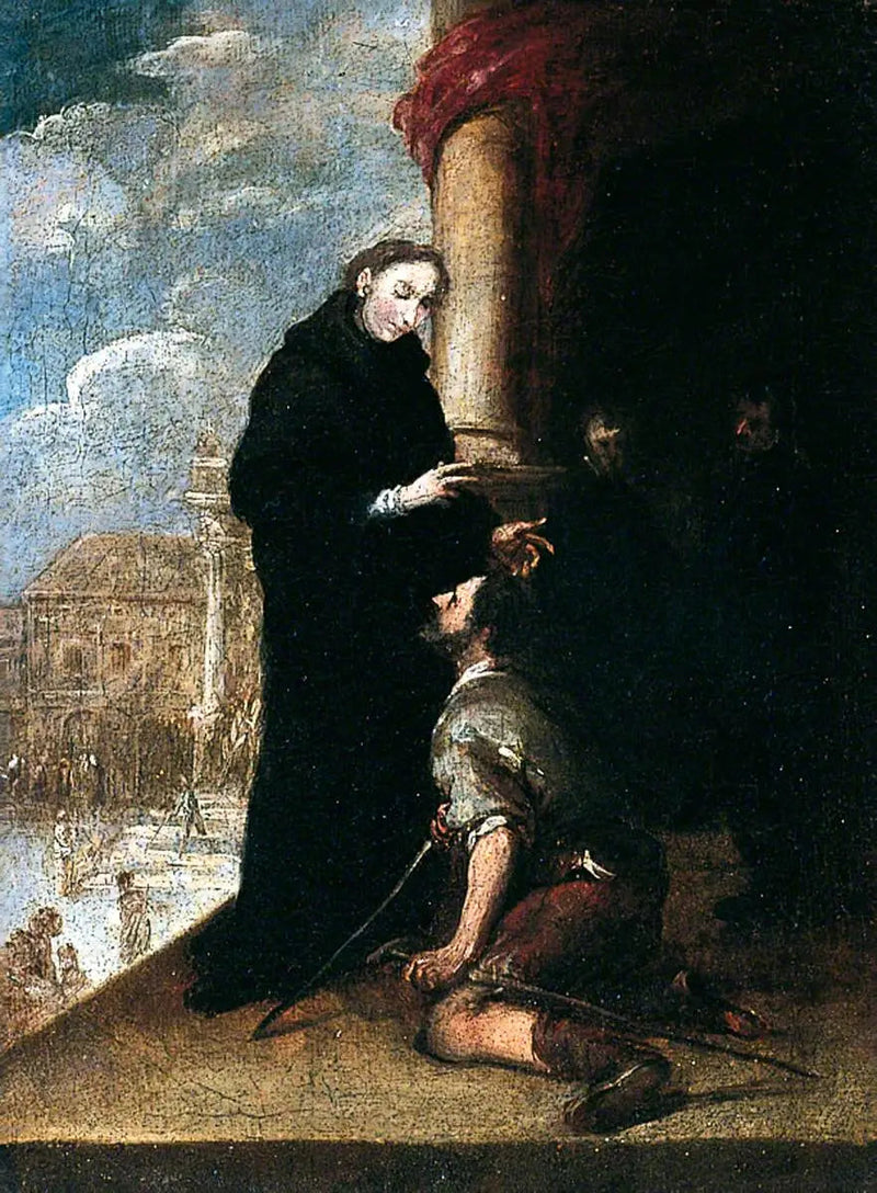 संत थॉमस दे विलानुएवा एक लंगड़े का इलाज कर रहे हैं - बारटोलोमे़ Esteban Murillo