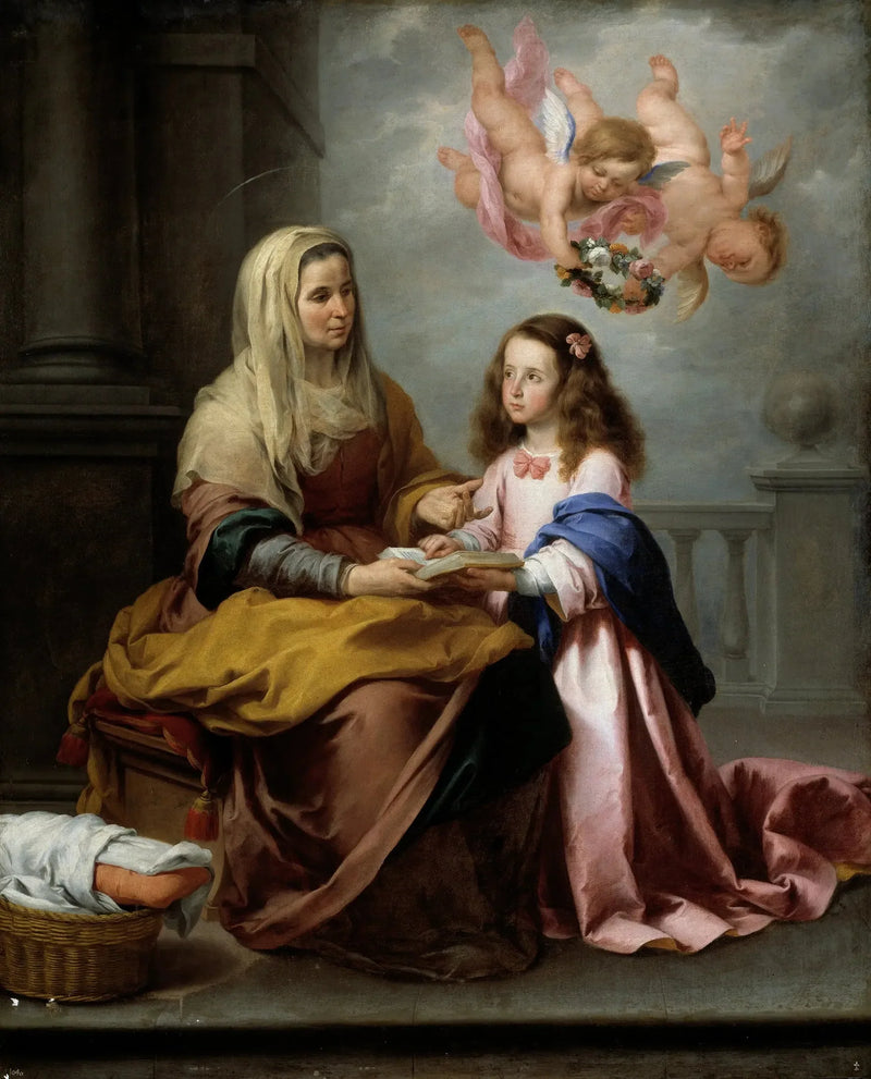 सेंट ऐनी मरियम को पढ़ना सिखाती हैं - बार्टोलोमे़ Esteban Murillo