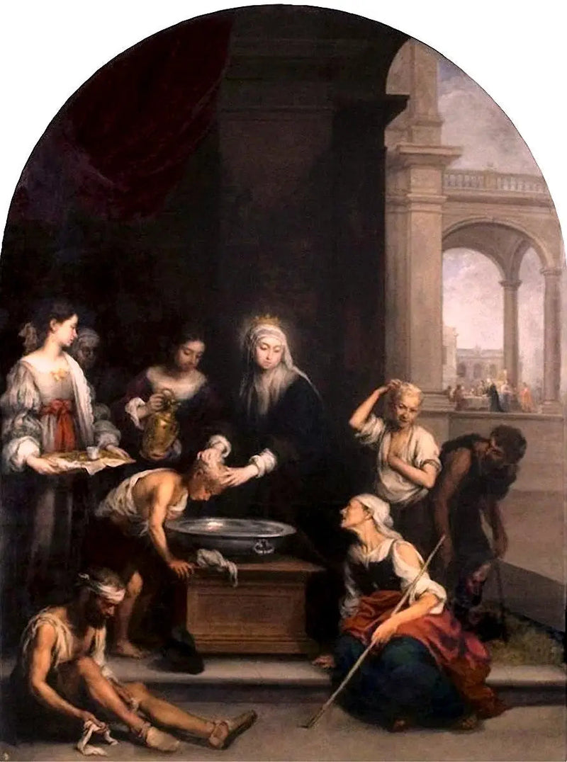 सेंट एलिजाबेथ बीमारियों का इलाज करती हुई - बारटोलोमे़ Esteban Murillo
