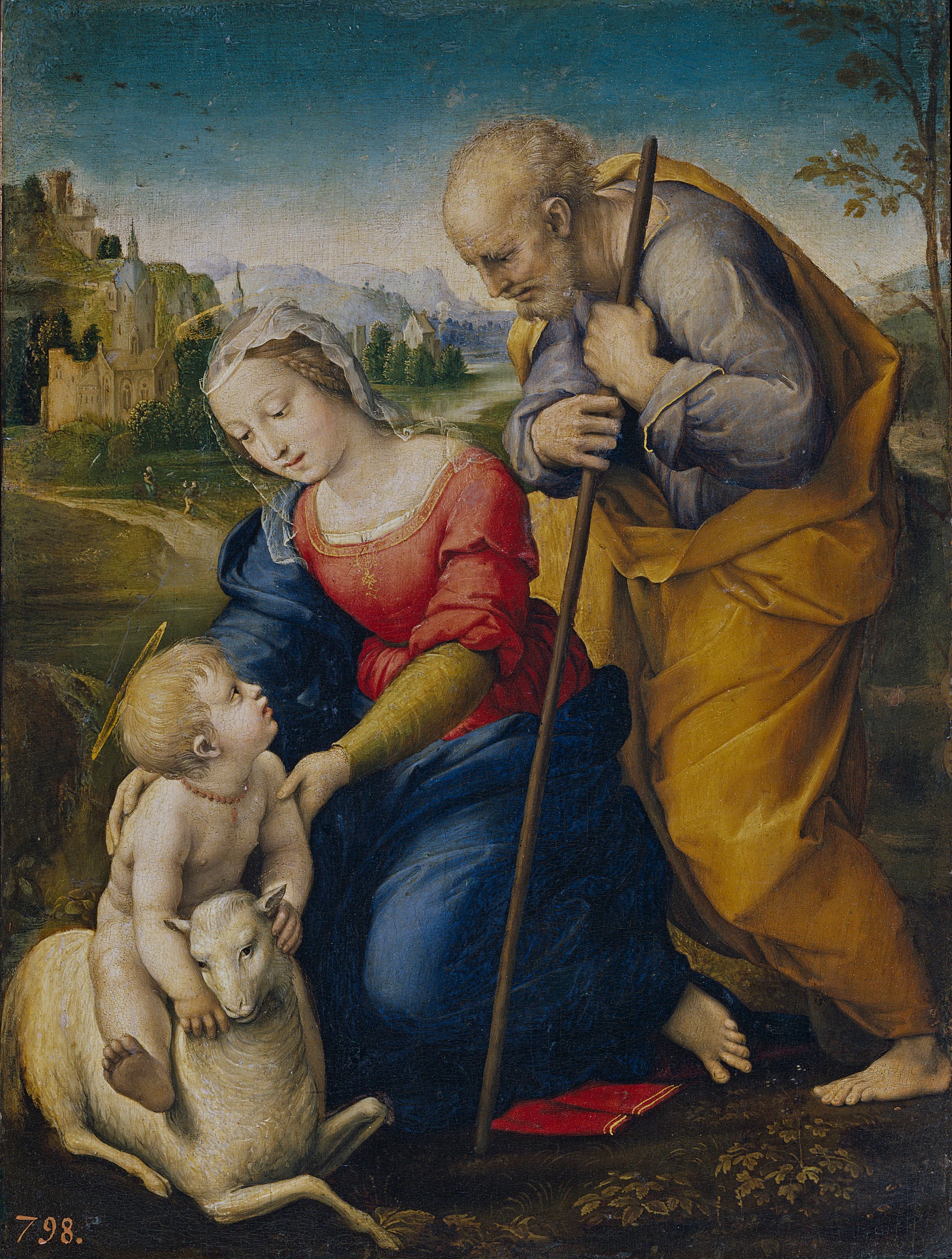 La Sainte Famille avec un agneau - Raphaël Sanzio