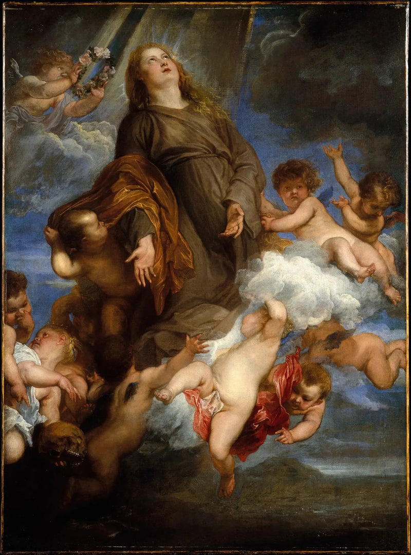 पालर्मी के महामारी पीड़ितों के लिए प्रार्थना करती सेंट रोजालिया - Antoine van Dyck
