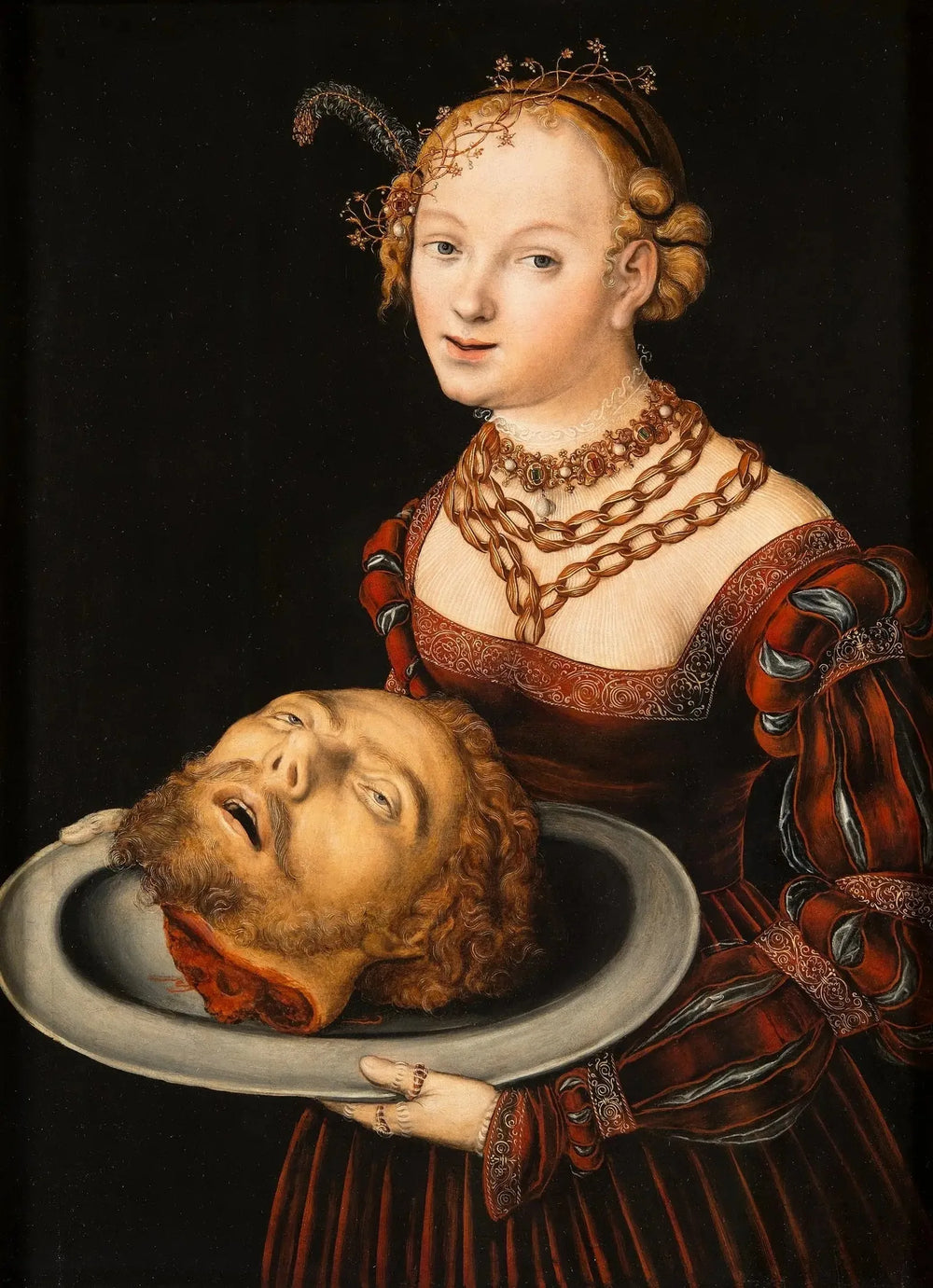 Salomé avec la tête de saint Jean-Baptiste - Lucas Cranach the Elder image 1 reproduction artisanale de tableau