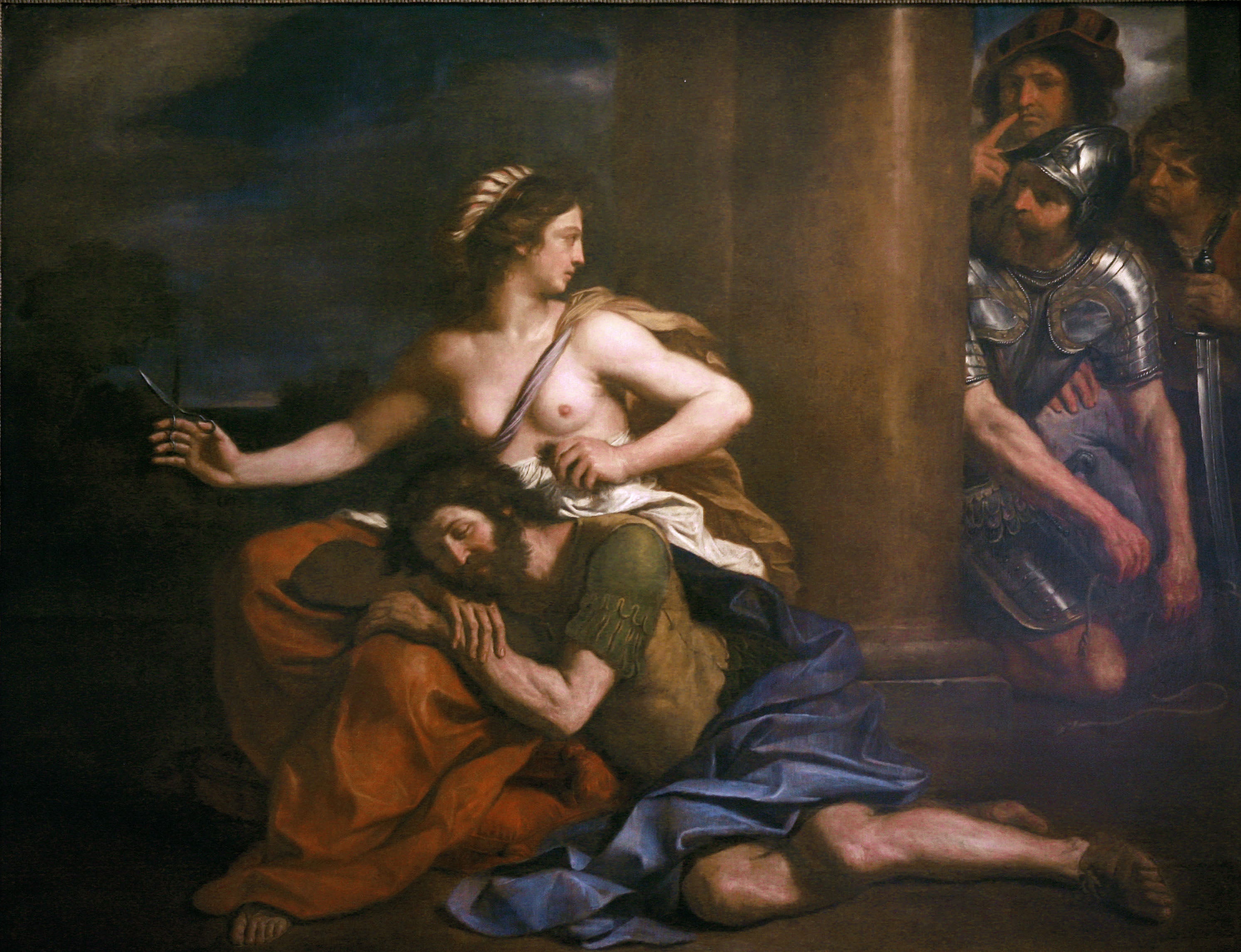 Samson et Dalila - Guercino image 1 copie de tableau peinte à la main