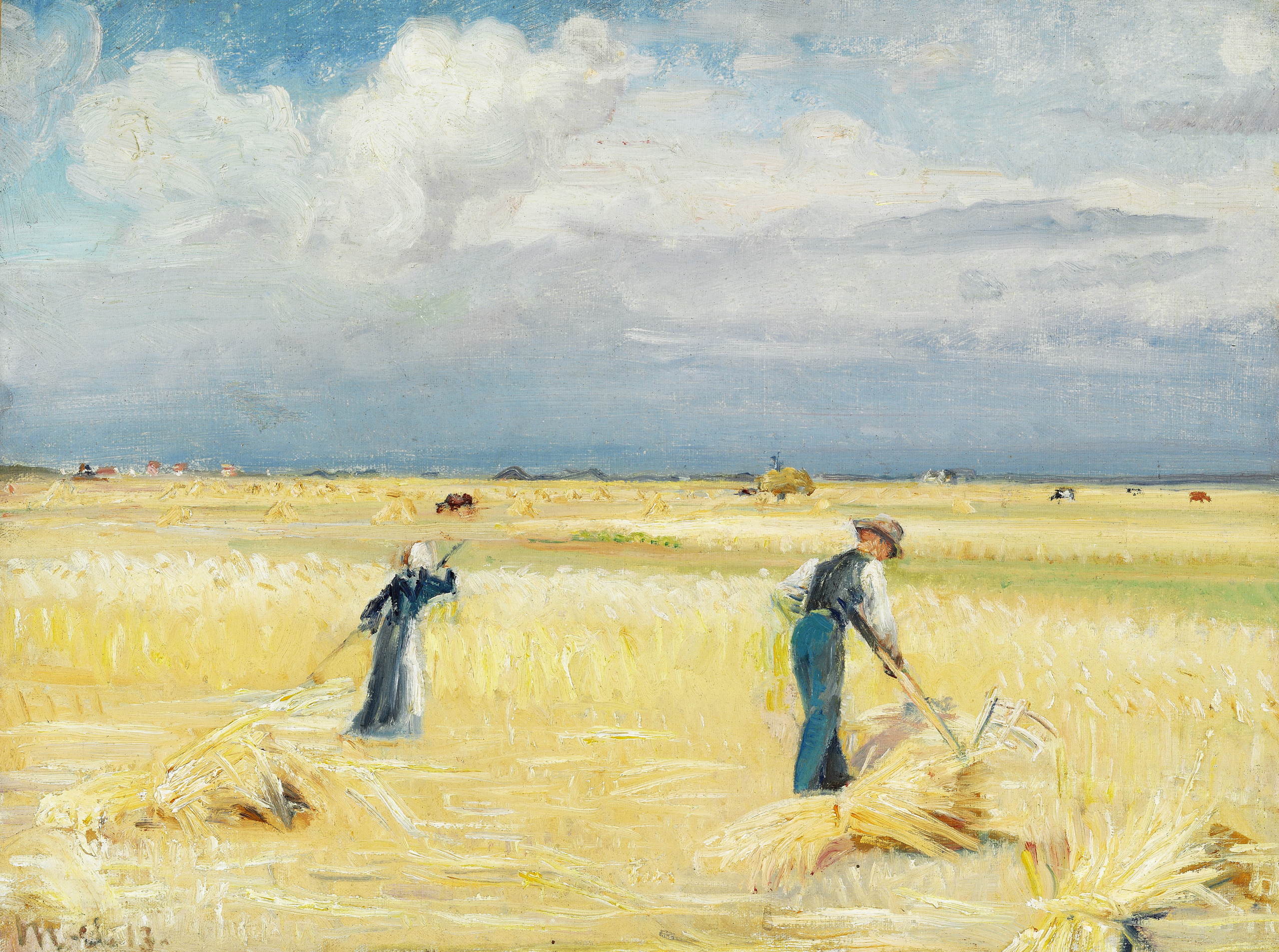 Scène de moisson, Skagen - Michael Peter Ancher image 1 copie de tableau peinte à la main