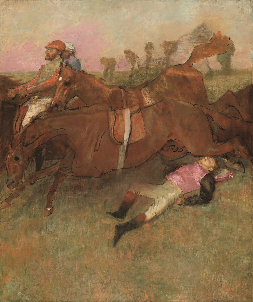 Scène du steeple-chase : Le jockey tombé - Edgar Degas image 1 reproduction artisanale de tableau