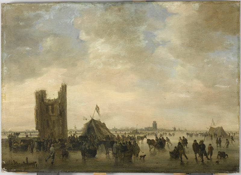 Scène de patinage - Jan van Goyen