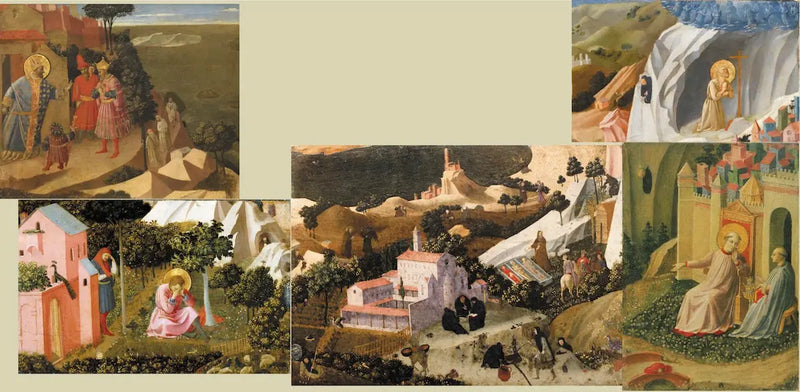 थीबाइड के दृश्य। एक पैनल का अंश, जिसे 6 टुकड़ों में काटा गया - फ्रा एंजेलिको