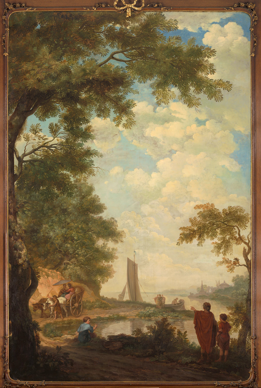 Série de dix peintures murales représentant des paysages arcadiens dans la pièce côté jardin au rez-de-chaussée de la maison Herengracht 524 à Amsterdam. - Jurriaan Andriessen