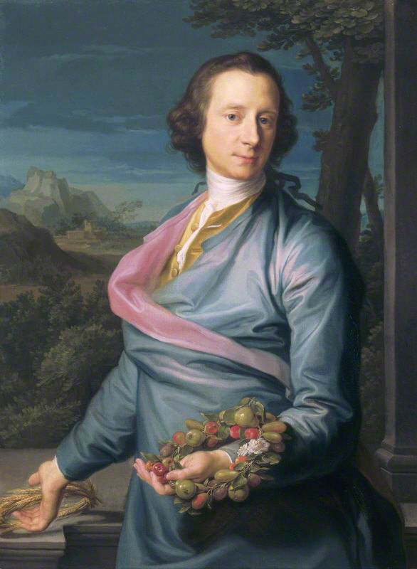 सिर मैथ्यू फेथर्स्टोनहॉ, प्रथम बैरनेट, सांसद (1714-1774) के साथ फलों और मकई की माला - पाम्पियो बाटोनी