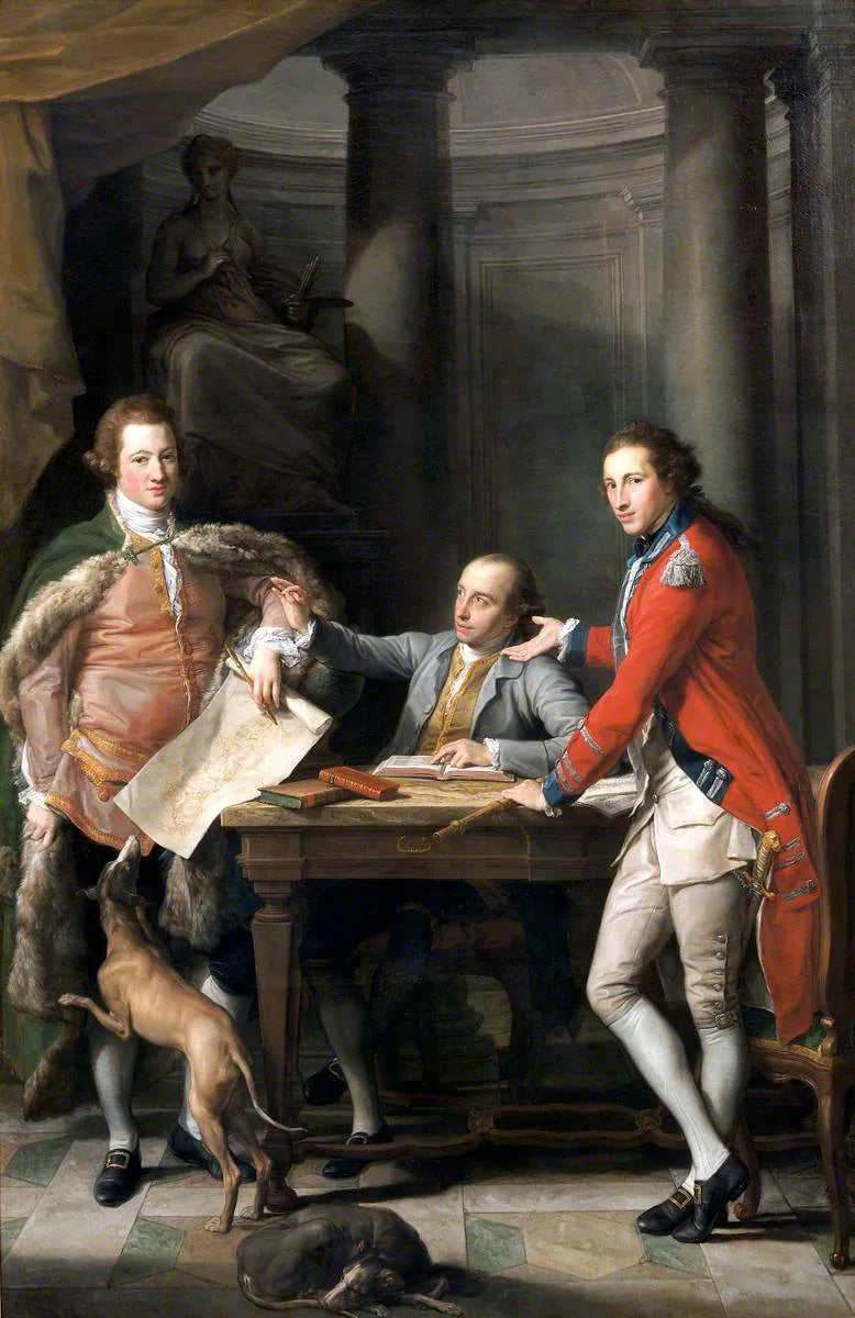सायर वाटकिन विलियम्स-विन (1749–1789), 4वें बैरननेट, थॉमस एपर्ले (1734–1819) और कप्तान एडवर्ड हेमिल्टन - पोंपेओ बाटोनी
