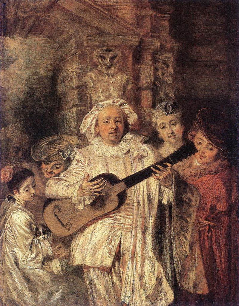 मेज़ेटिन के वस्त्र में - Antoine Watteau