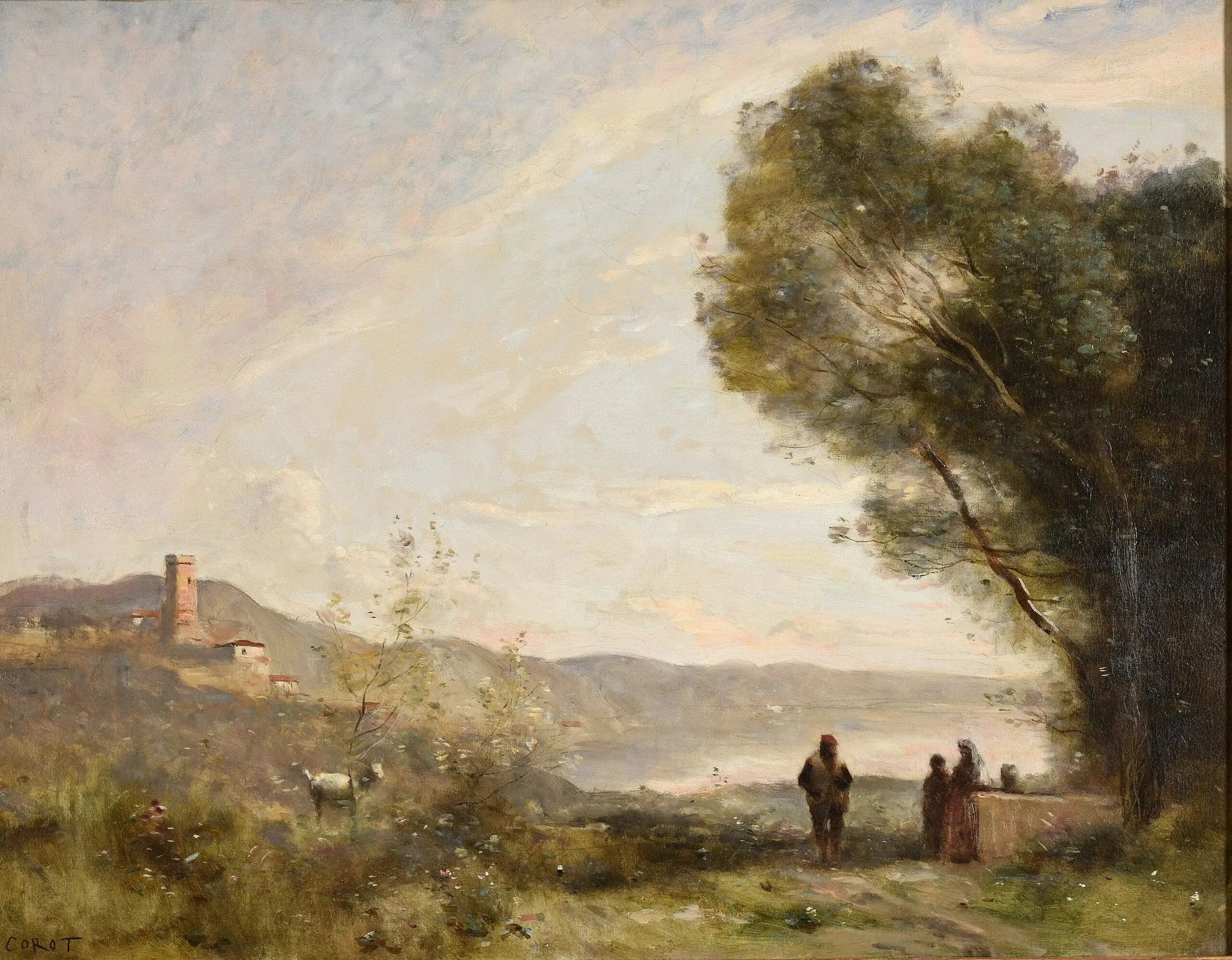 Souvenir des rives méditerranéennes - Jean-Baptiste Camille Corot image 1 reproduction artisanale de tableau