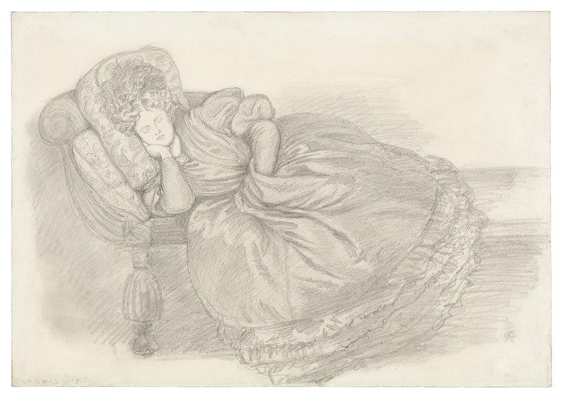 Étude de Fanny Cornforth endormie - Dante Gabriel Rossetti