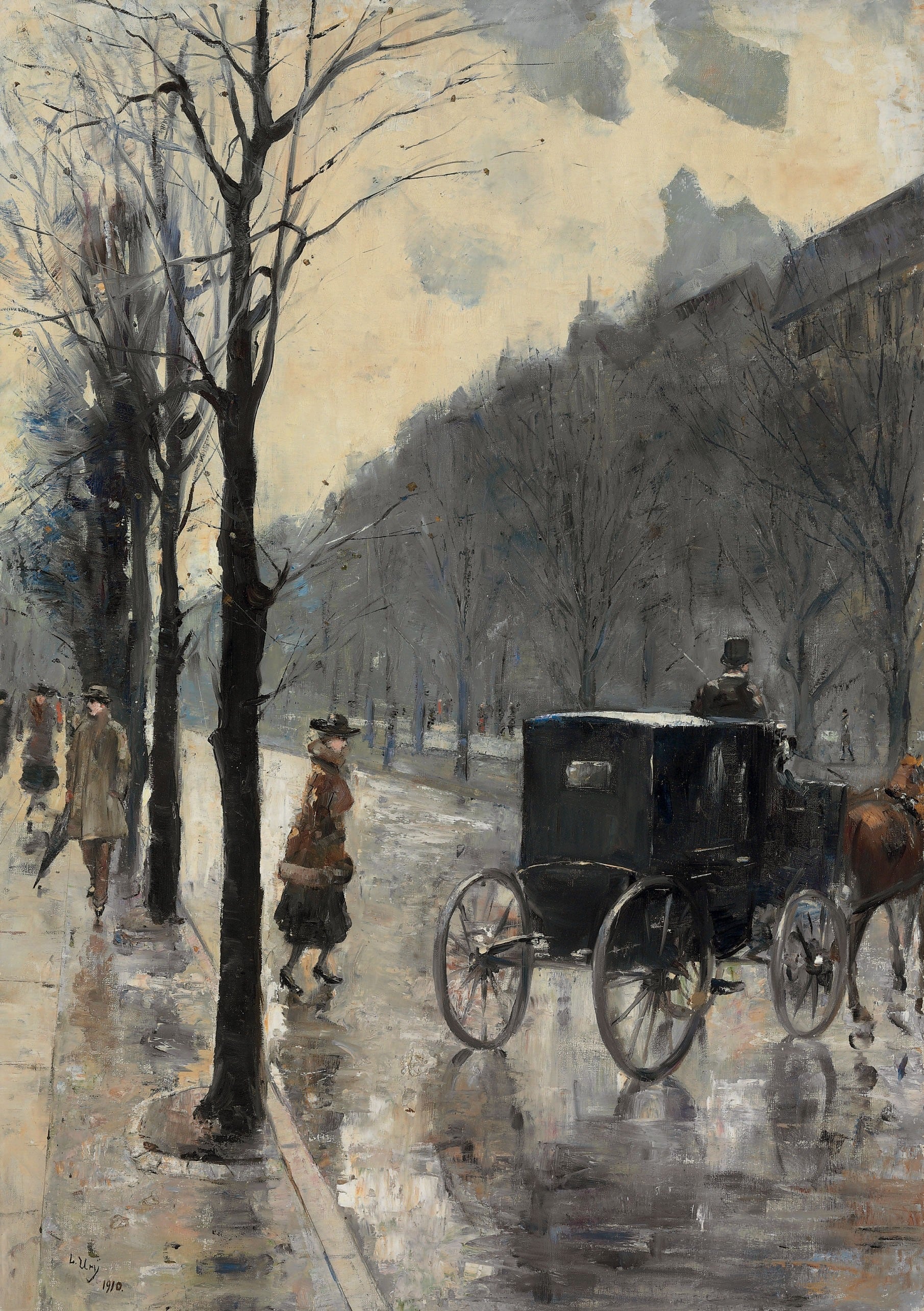 Sur le Kurfürstendamm - Lesser Ury image 1 reproduction d’œuvre d’art à l’huile
