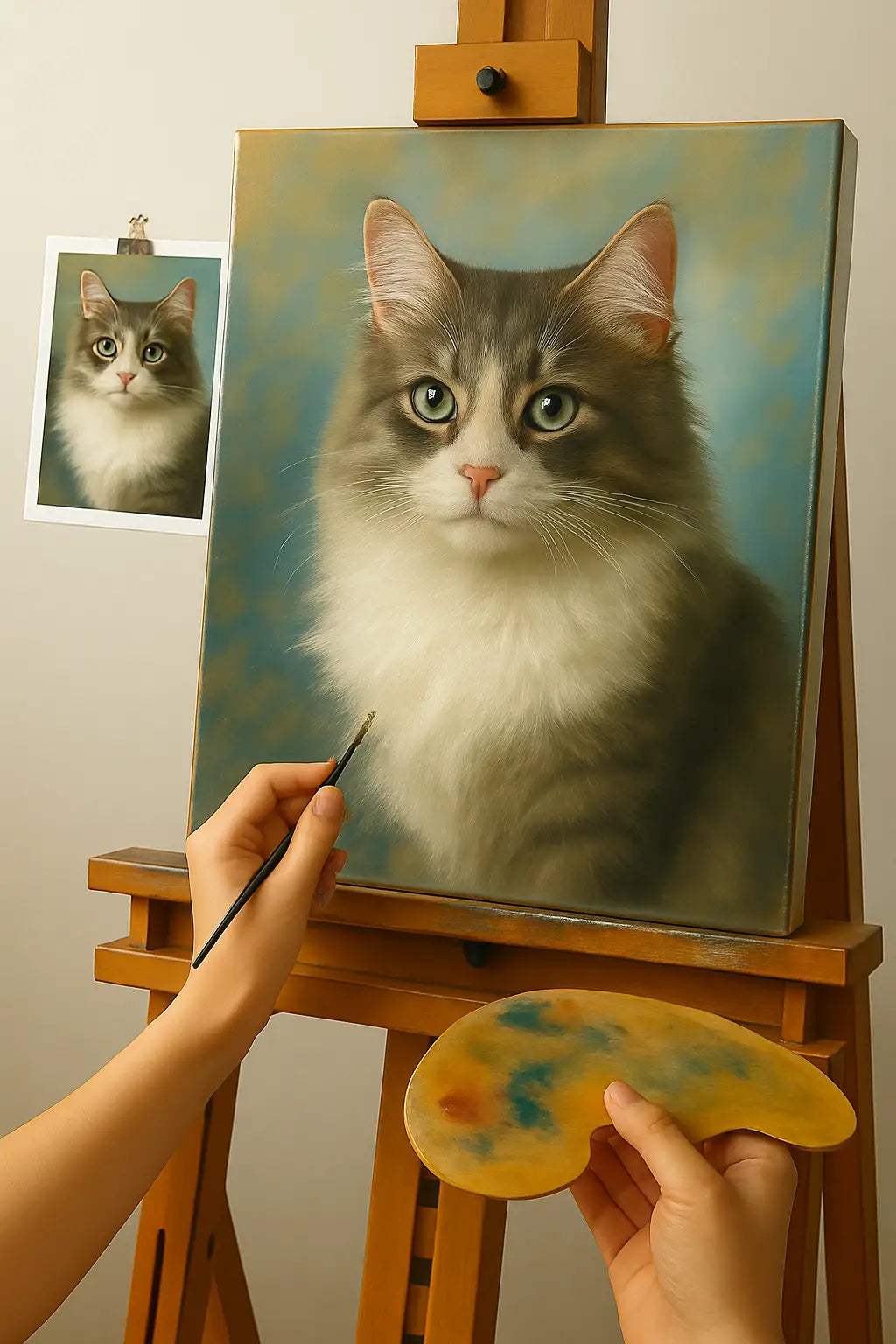 🎨 Tableau personnalisé chat – Peinture à l’Huile Unique - Alpha Reproduction
