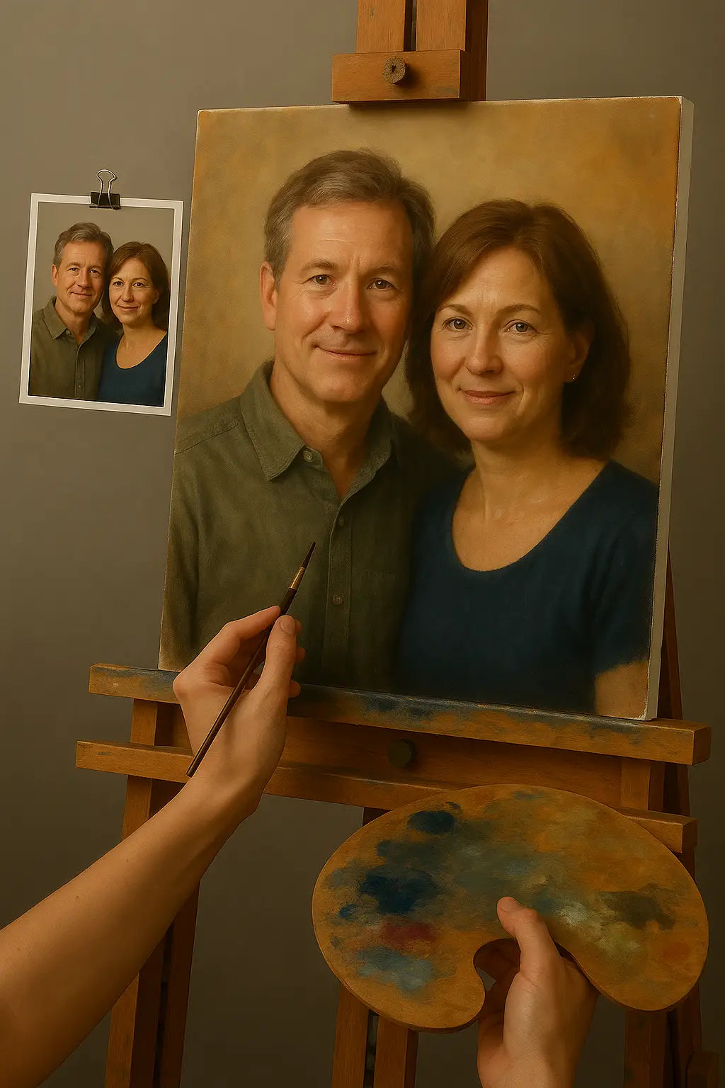 💑 Tableau personnalisé couple – Peinture à l’Huile Unique et Émotionnelle - Alpha Reproduction