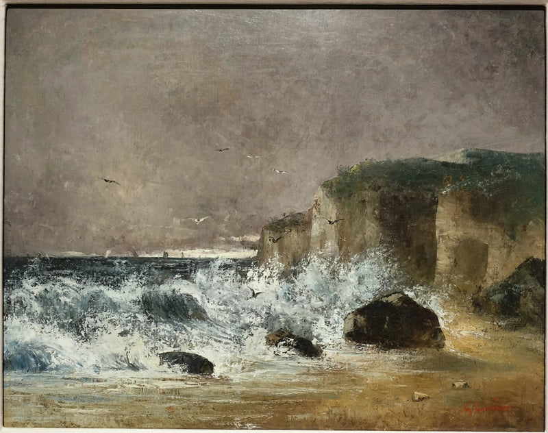 Étretat में तूफानी मौसम - Gustave Courbet