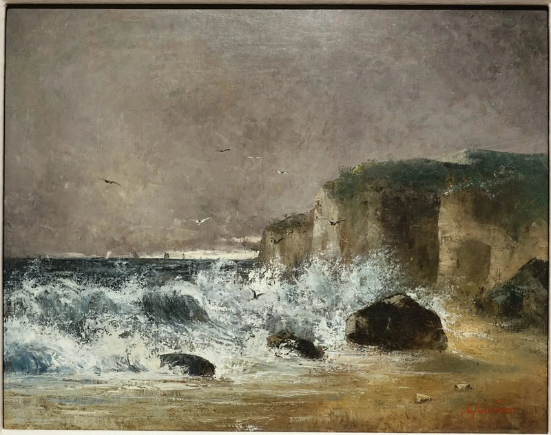 Étretat में तूफानी मौसम - Gustave Courbet