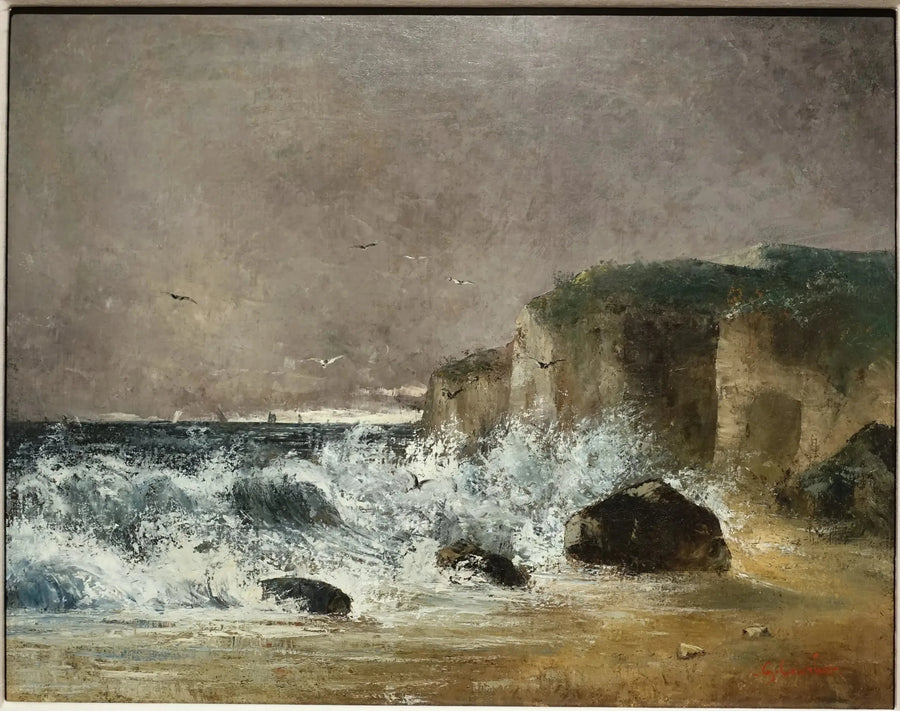 Étretat में तूफानी मौसम - Gustave Courbet