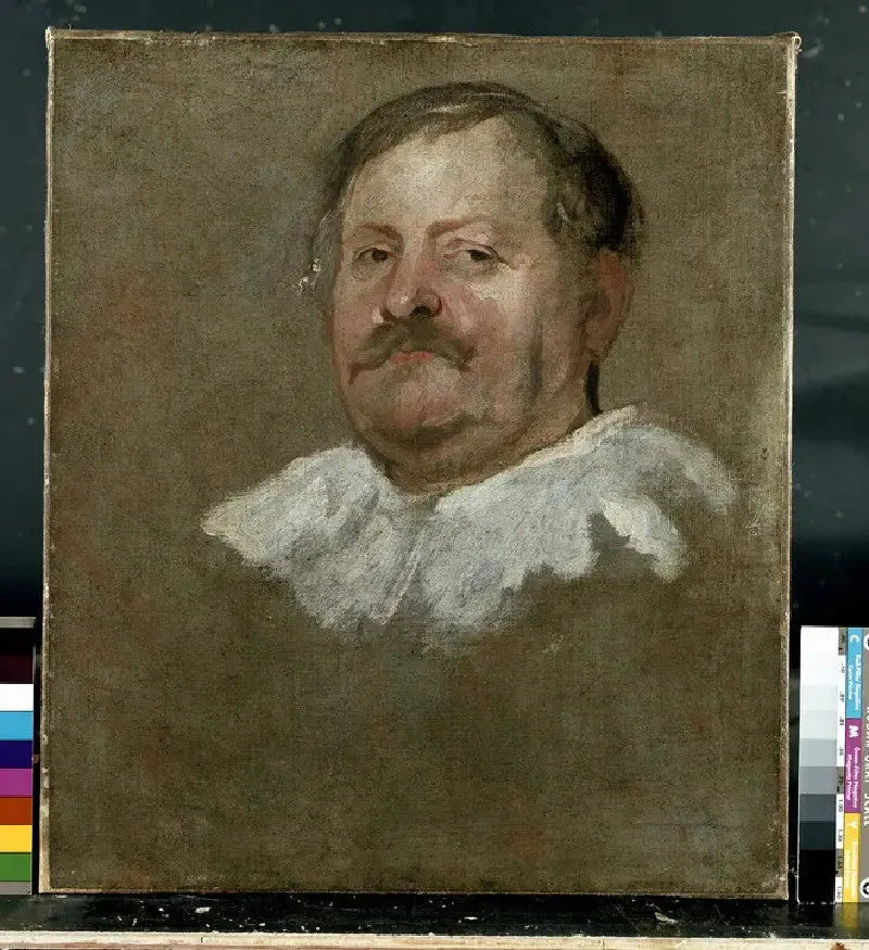 गिरते हुए फ्रेस पहने आदमी का सिर - Antoine van Dyck