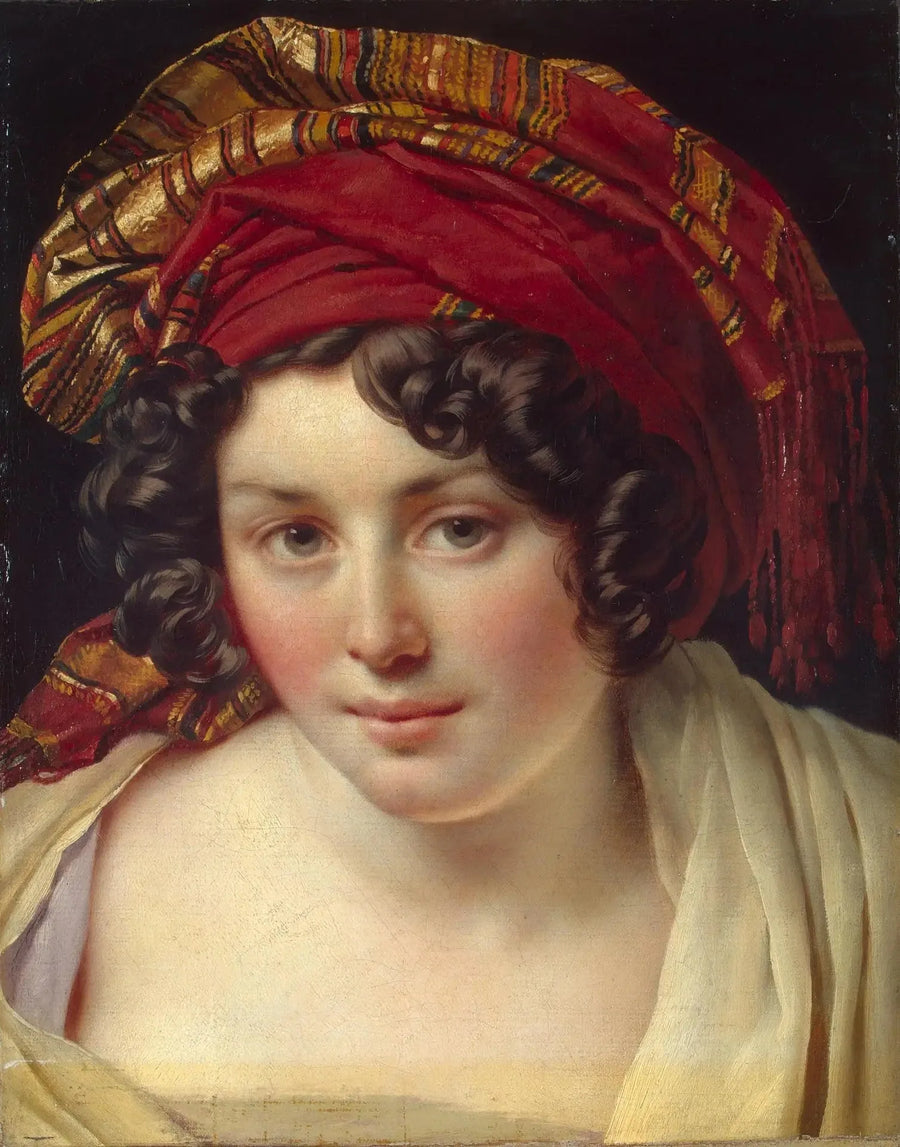 एक महिला का सिर टर्बन में - एन-लुई Girodet