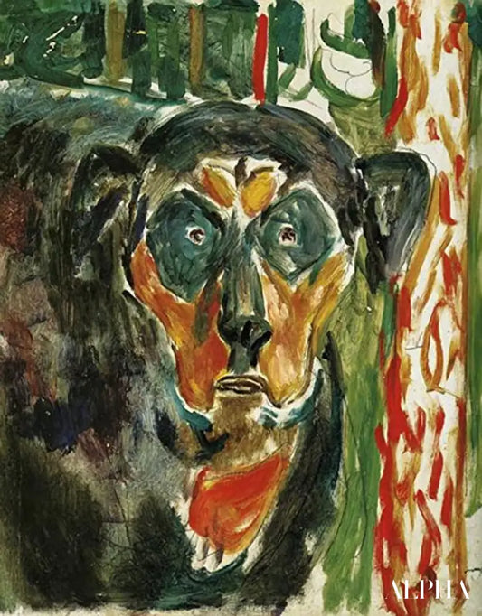 Tête de chien - Edvard Munch - Reproductions de tableaux et peintures haut de gamme