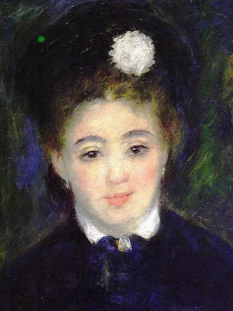 Tête de femme en noir - Pierre-Auguste Renoir image 1 copie de tableau peinte à la main
