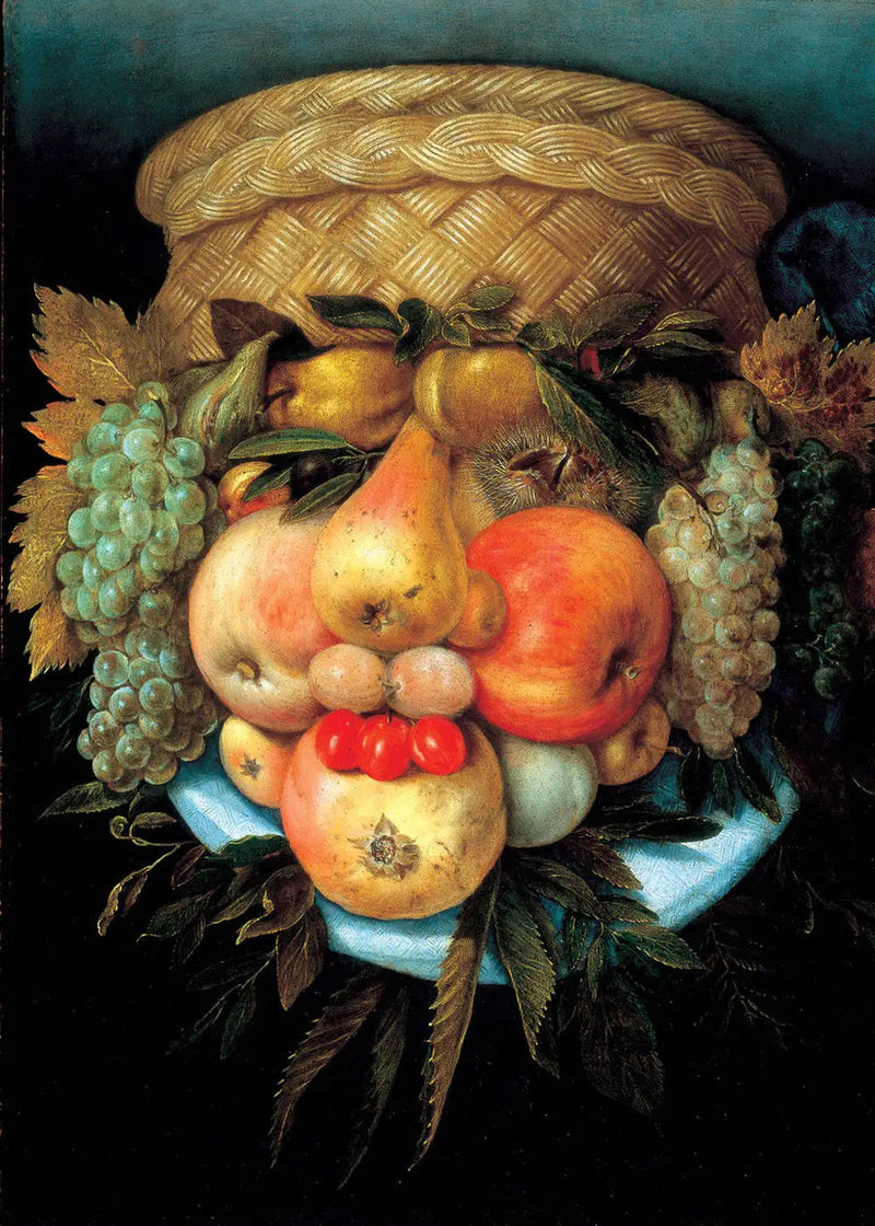 फुलवारी के साथ रिवर्सिबल सिर - Giuseppe Arcimboldo