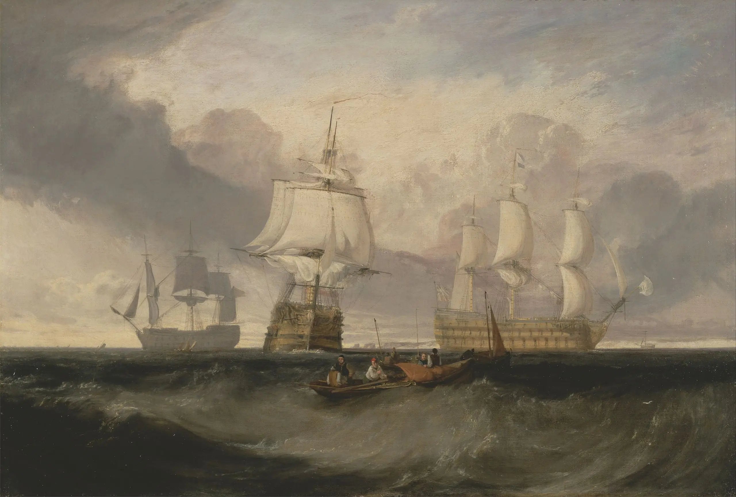 The Victory Returning from Trafalgar, in Three Position - J. M. W. Turner image 1 tableau peint à l’huile sur toile