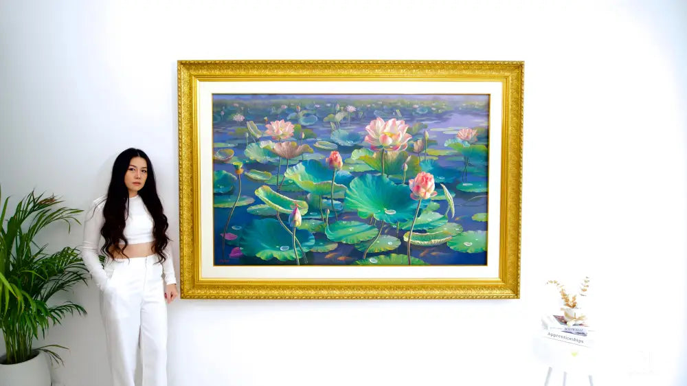 The Water Lilies II – Chaiyo | 160 x 100 cm Reproductions de tableaux à la peinture à l’huile