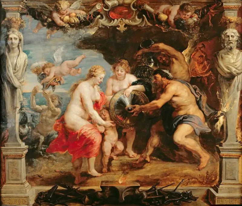 थेटिस वल्केन से Achilles के हथियार प्राप्त कर रहा है - पीटर पॉल रूबेंस