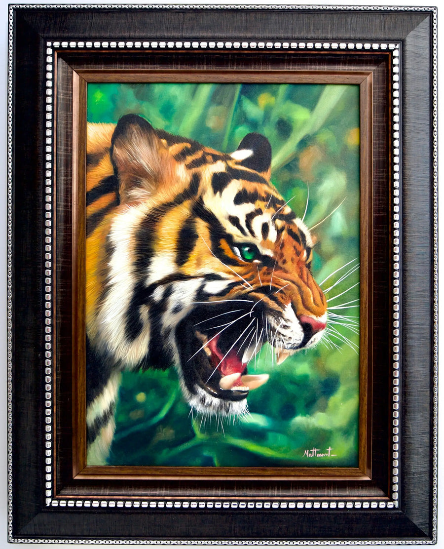 हरी आँखों वाला बाघ | 50 x 70 सेमी