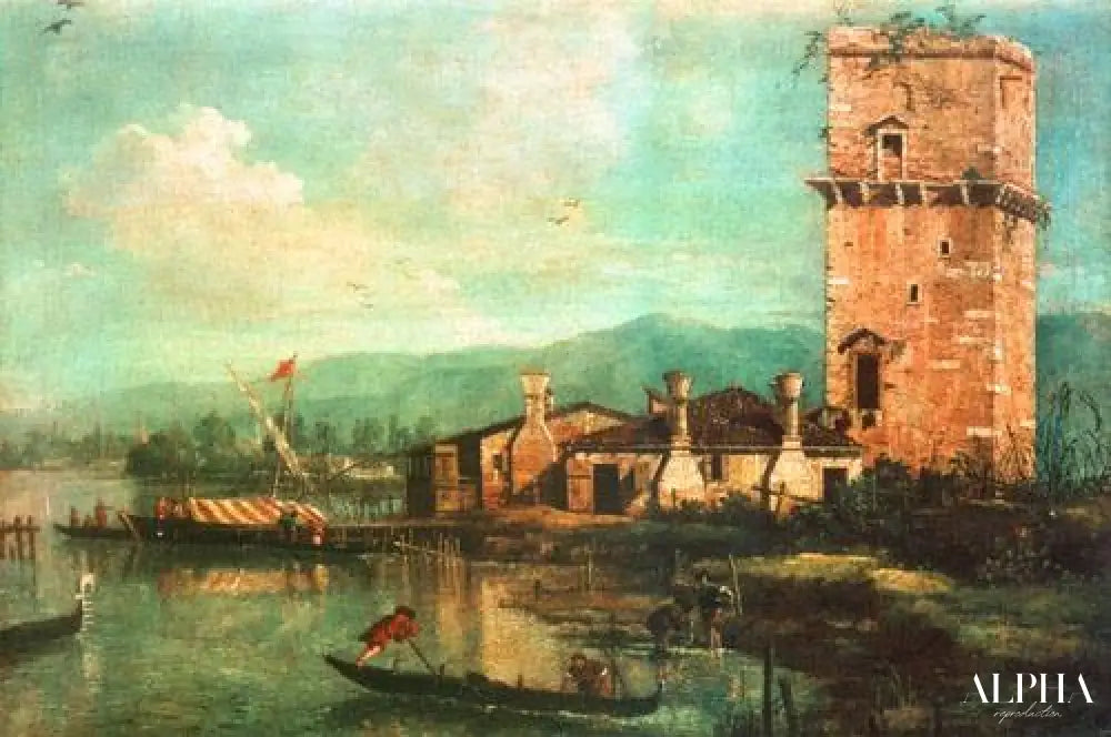 Tour de Marghera - Giovanni Antonio Canal - Reproductions de tableaux et peintures haut de gamme