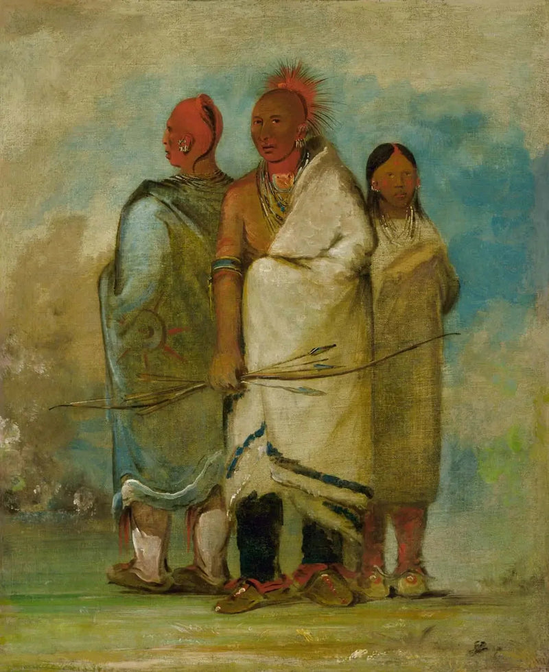 तीन भारतीय लोमड़ियाँ - जॉर्ज कैटलिन