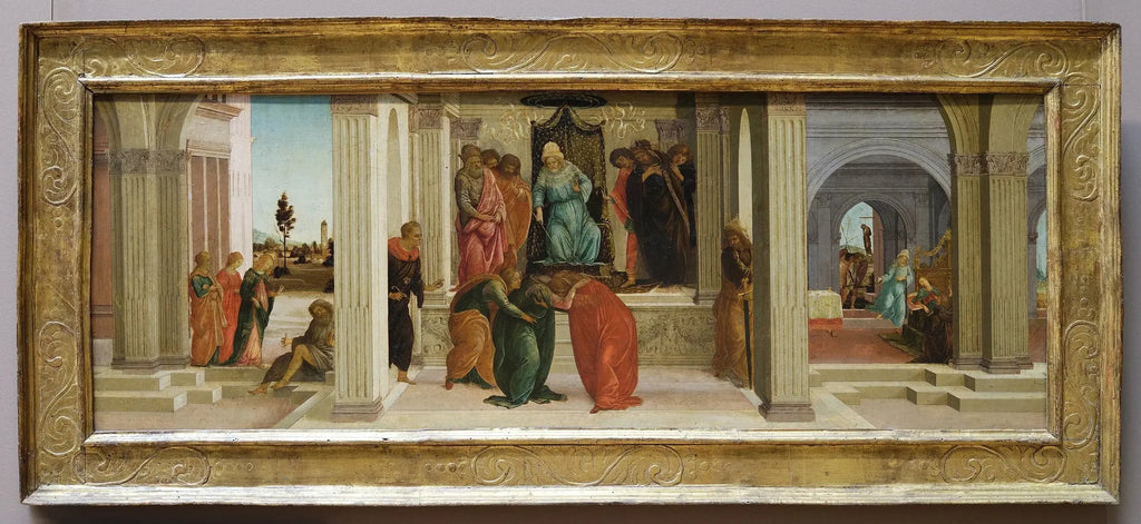 Trois scènes de l'histoire d'Esther - Sandro Botticelli image 2 copie peinte à la main à l’huile