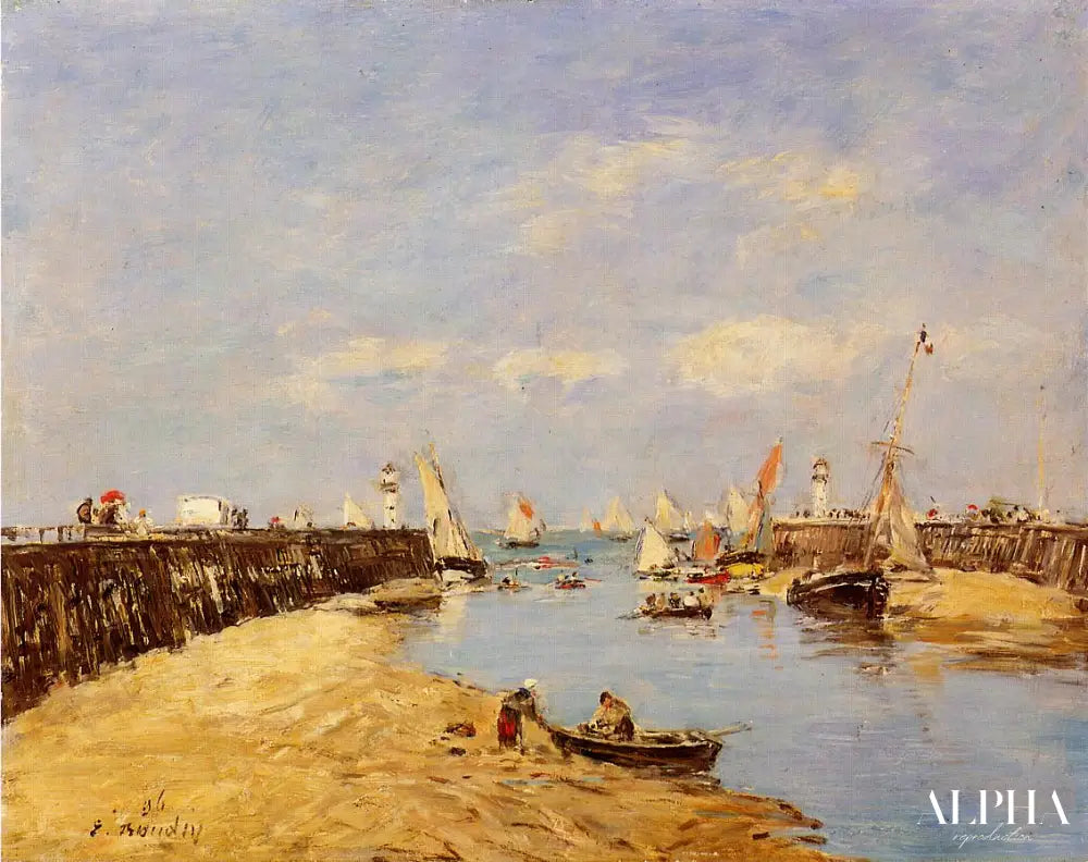 Trouville, la jetée et le bassin - Eugène Boudin - Reproductions de tableaux et peintures haut de gamme