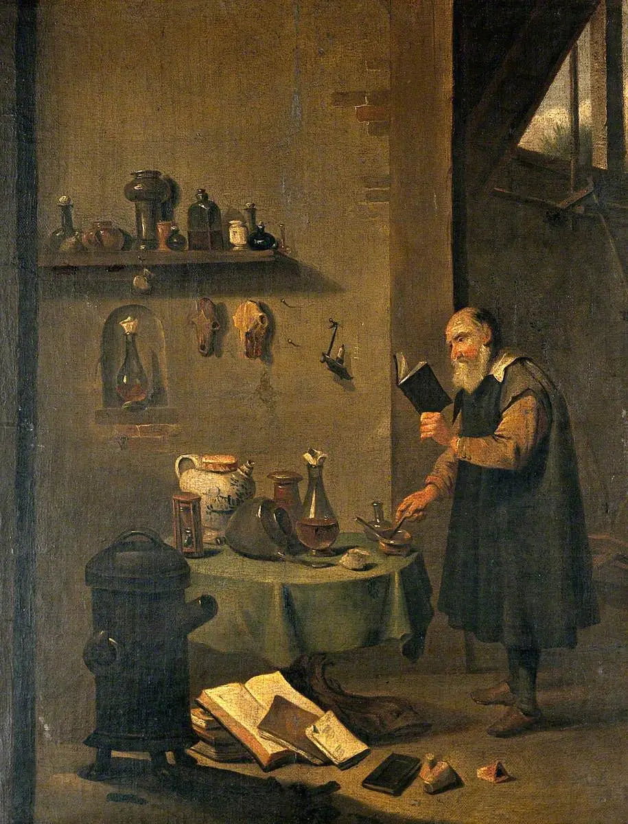Un alchimiste dans son laboratoire - David Teniers le Jeune - Alpha Reproduction