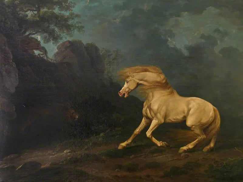 एक आश्चर्यचकित stallion - जॉर्ज स्टब्स
