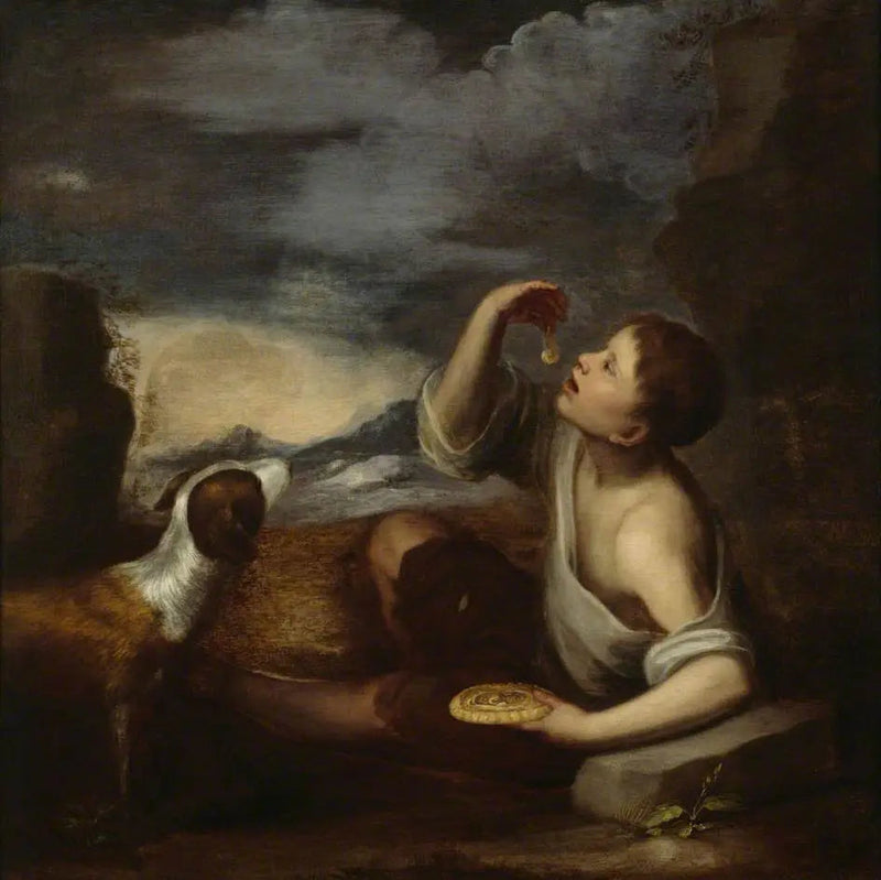 एक स्पेनिश लड़का एक कुत्ते के साथ - बारटोलोमे़ Esteban Murillo