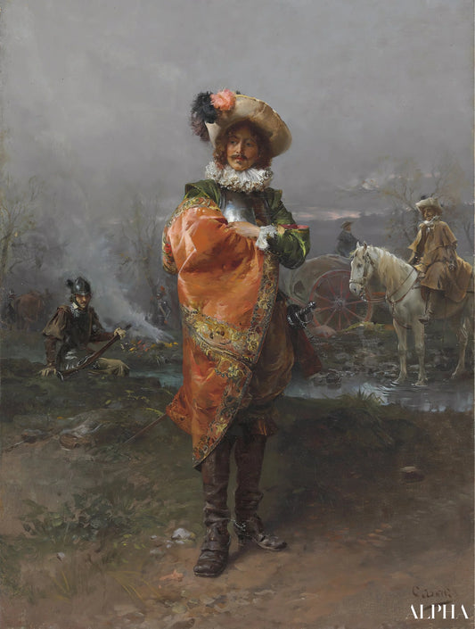 Un gentilhomme au manteau - Cesare-Auguste Detti Reproductions de tableaux à la peinture à l’huile