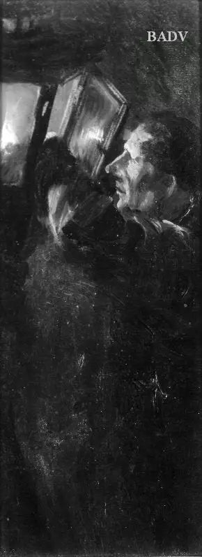 एक आदमी लालटेन जलाते हुए - एडोल्फ वॉन मेन्ज़ेल