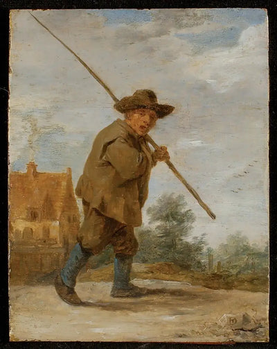 Un paysan portant une verge sur son épaule - David Teniers le Jeune - Alpha Reproduction