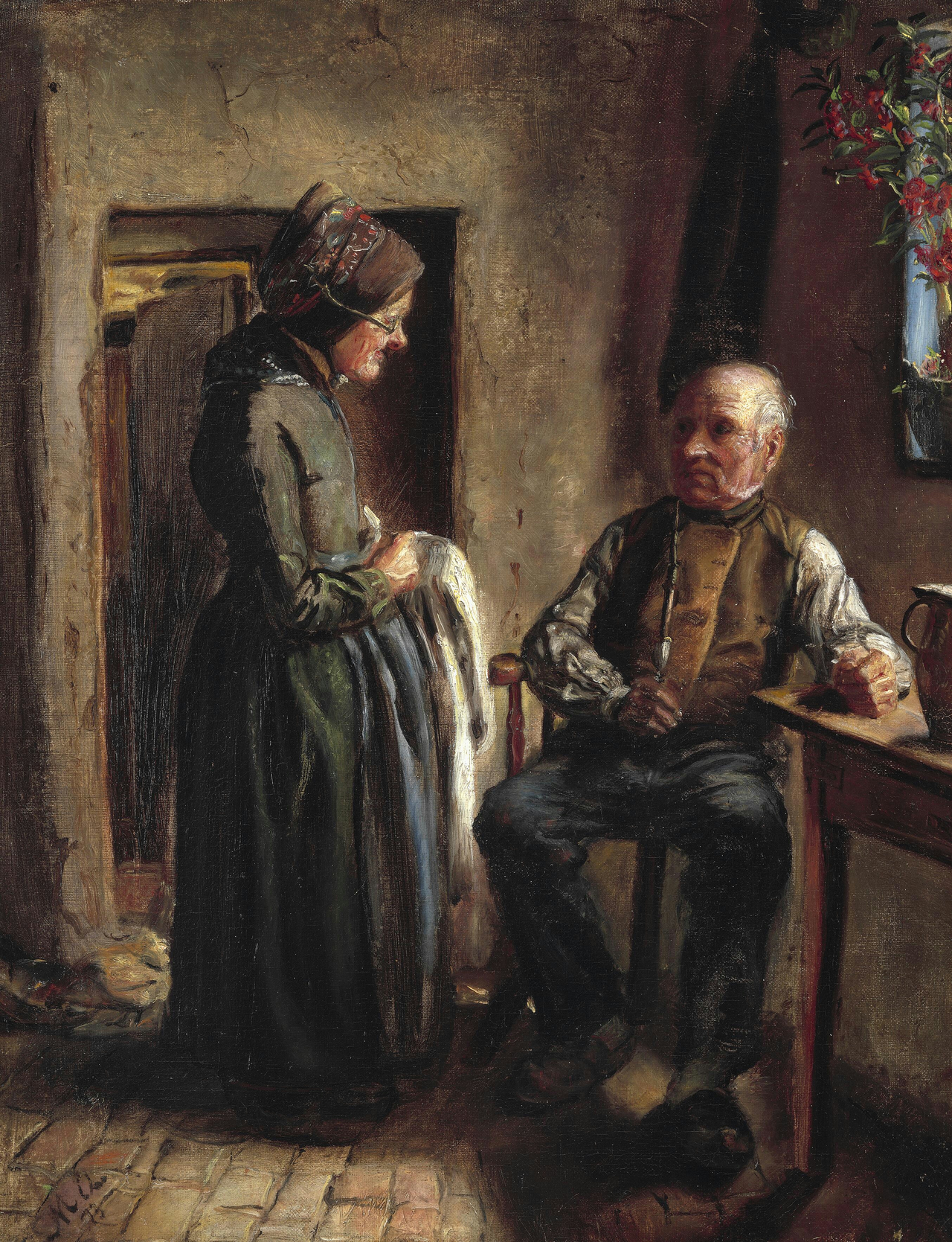 Un vieux couple. - Michael Peter Ancher image 1 reproduction réalisée par Alpha Reproduction
