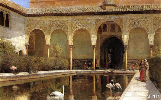 Une cour à l'Alhambra au temps des Maures - Edwin Lord Weeks - Reproductions de tableaux et peintures haut de gamme