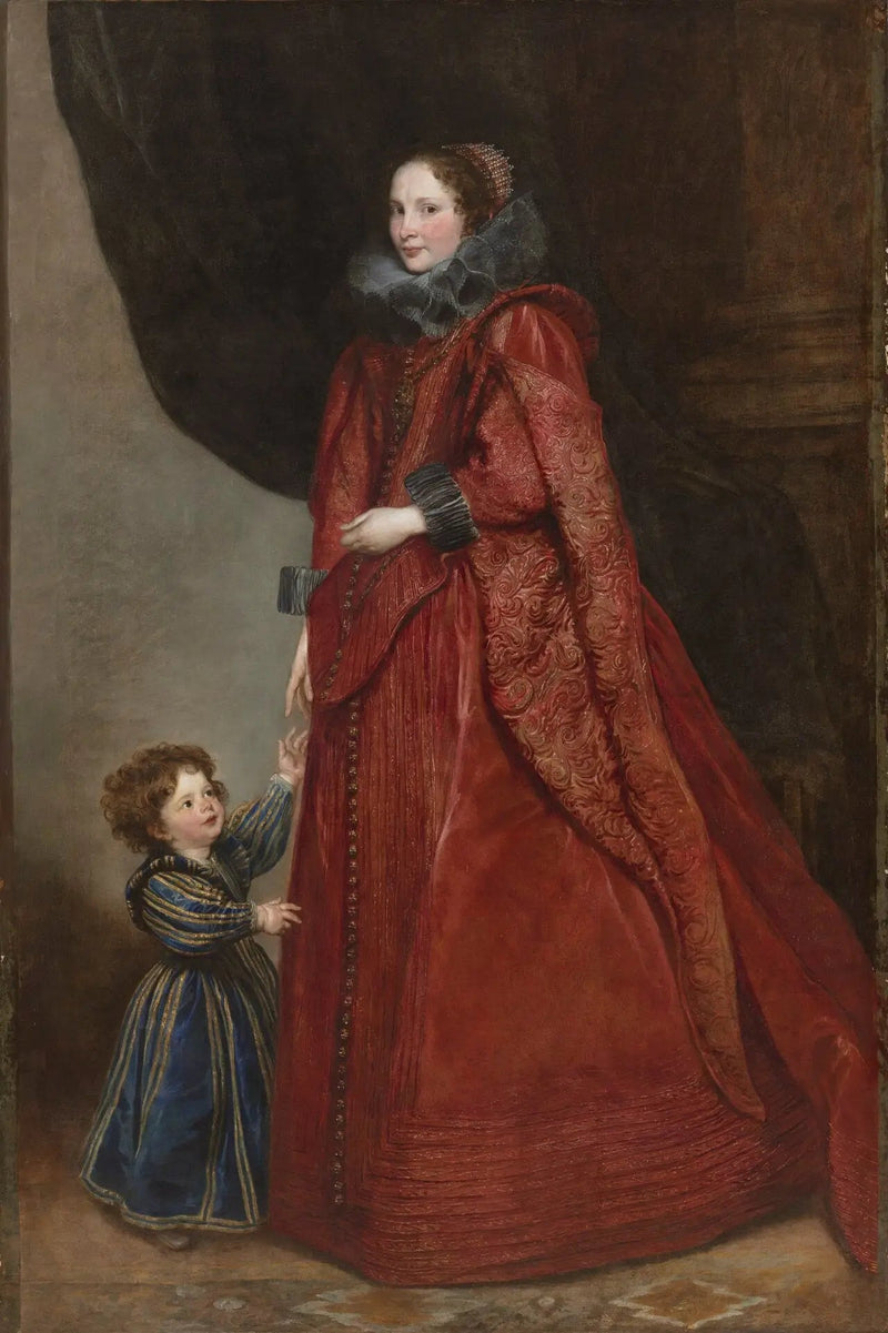 एक जीनोइस महिला अपने बच्चे के साथ - Antoine van Dyck