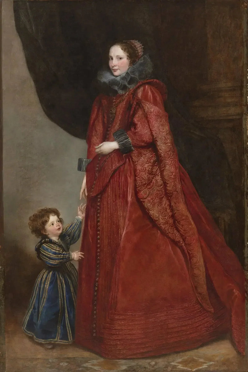 एक जीनोइस महिला अपने बच्चे के साथ - Antoine van Dyck