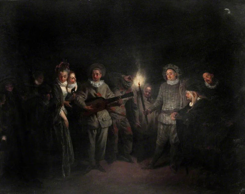 एक संगीत समारोह (इटालियन थिएटर में प्रेम) - Antoine Watteau